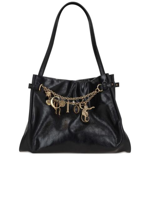Chloé Logo Charms Tote Bag in Shiny Leather | neimanmarcus