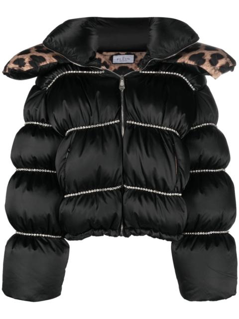 PHILIPP PLEIN Flame embellished oversized puffer jacket