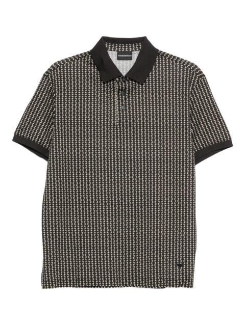 EMPORIO ARMANI geometric-pattern polo shirt