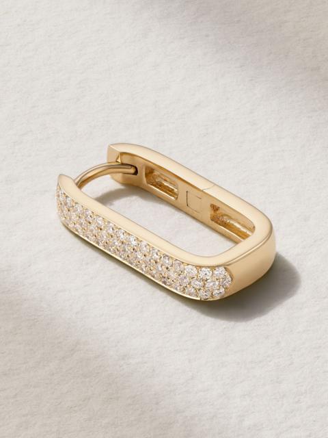 JACQUIE AICHE Mini 14-karat gold diamond single hoop earring Gold