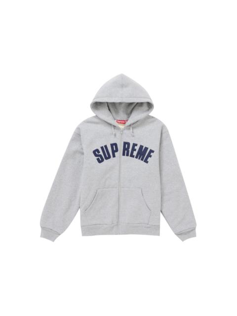Supreme Supreme Collegiate Applique Zip Up Hooded Sweatshirt Ash