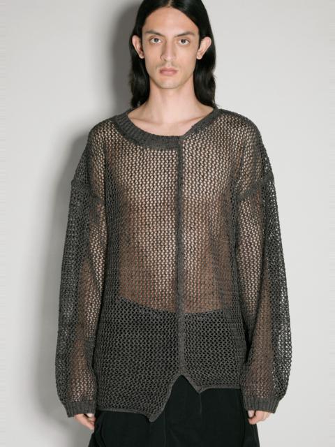 Yohji Yamamoto Uneven Open-Knit Sweater