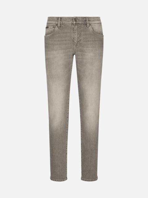 Dolce & Gabbana Slim-fit stretch gray denim jeans