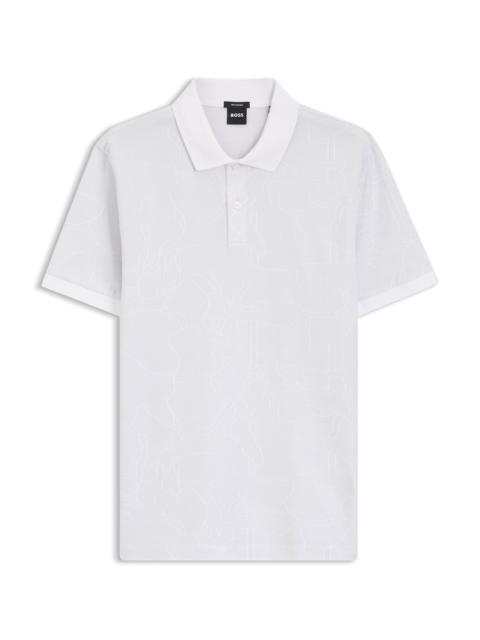 BOSS JACQUARD-PATTERN POLO SHIRT IN COTTON