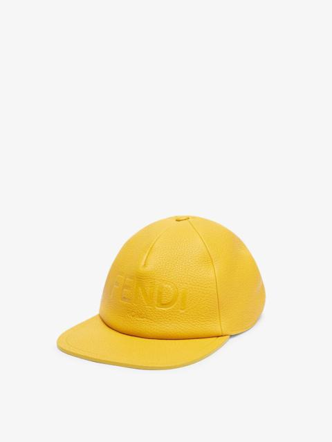 FENDI Yellow leather baseball cap