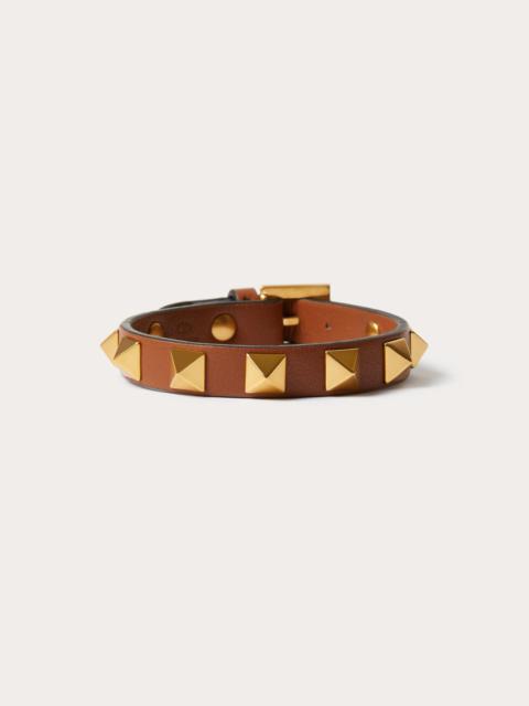ブレスレット VALENTINO CARAMEL LEATHER ROCKSTUD BRACELET Valentino Garavani Caramel Leather Rockstud Bracelet