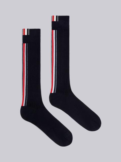 Thom Browne Rib Merino Stripe Over the Calf Socks