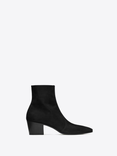 SAINT LAURENT vassili zipped boots in shimmering suede