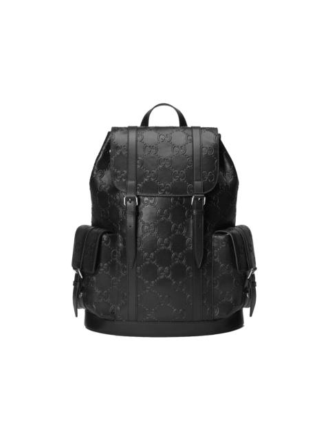 GUCCI Gucci GG Embossed Backpack Black