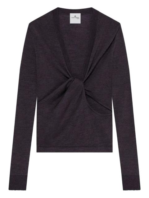 courrèges twist-front wool top