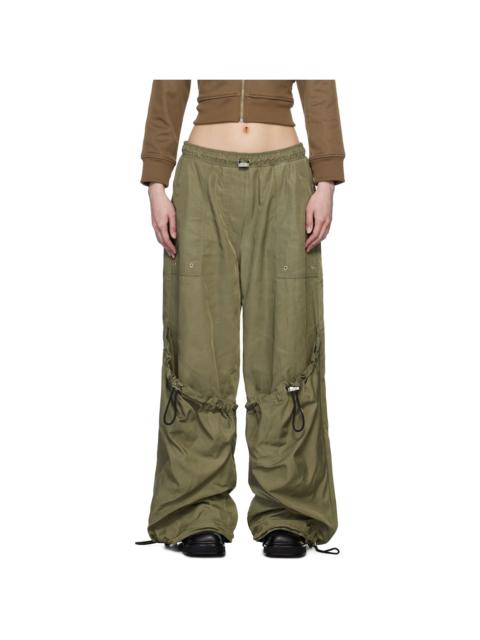 THE ATTICO Khaki Long Cargo Pants
