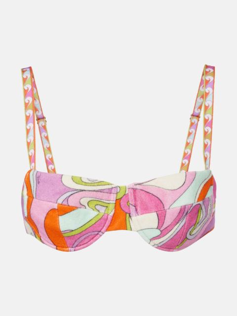 PUCCI Orchidee cotton terry bikini top
