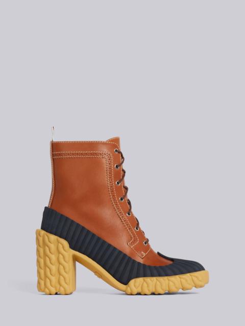 Thom Browne Camel Calf Leather 75mm Heel Rubber Sole Longwing Duck Boot