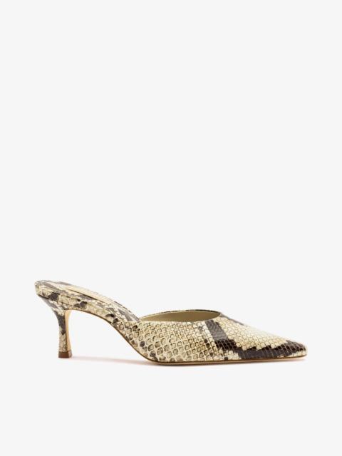 Larroudé Carine Mule Neutral Snake Leather