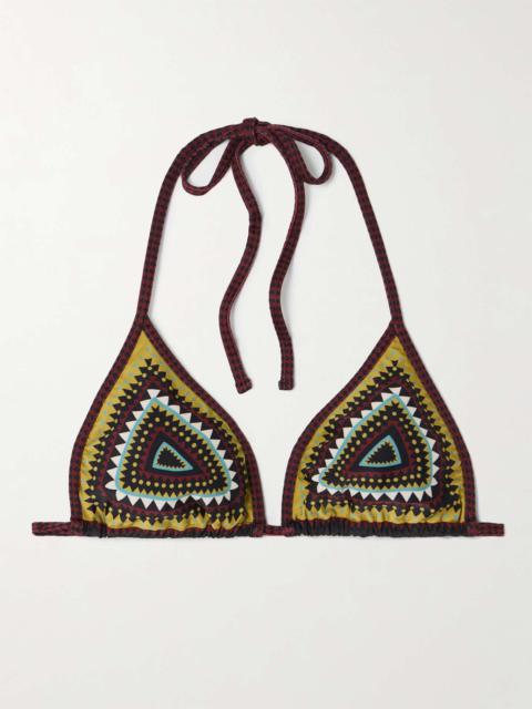 La DoubleJ Printed triangle bikini top