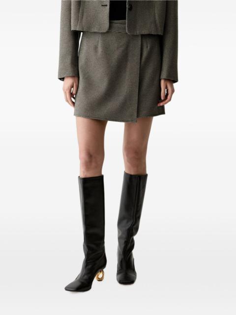 GESTUZ houndstooth-pattern wrap skirt