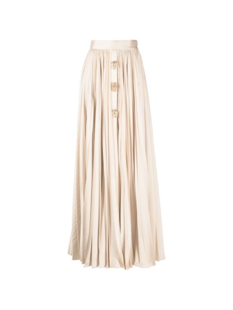 pleated maxi skirt