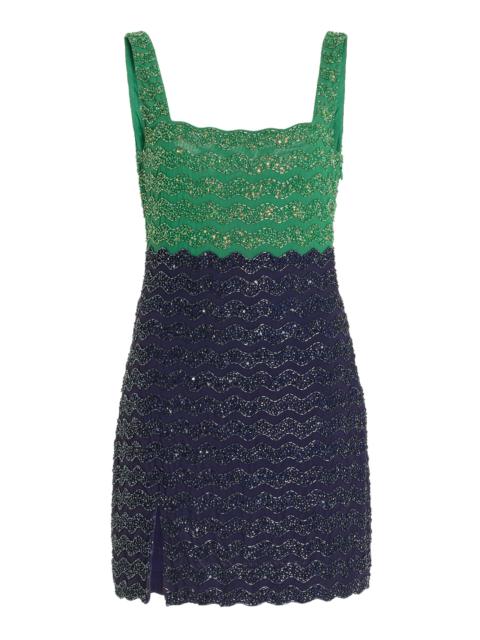 Le Sable Sequined Mini Dress green
