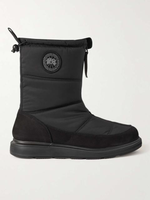 Crofton Nubuck-Trimmed Quilted Shell Boots