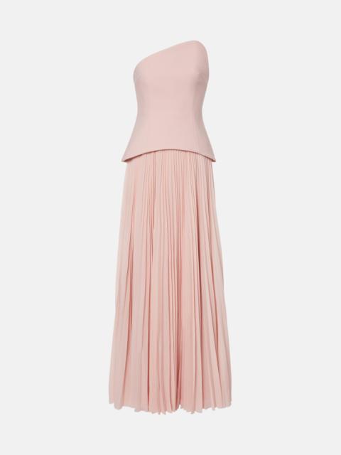 SOLACE LONDON Britt pleated strapless gown