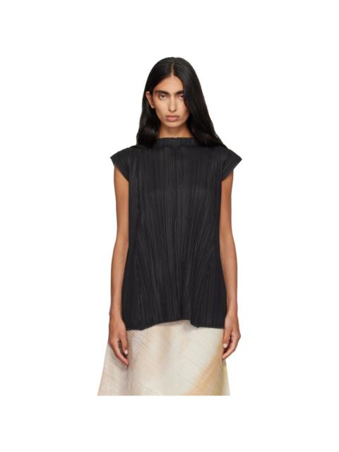 Pleats Please Issey Miyake Black Mellow Pleats Top