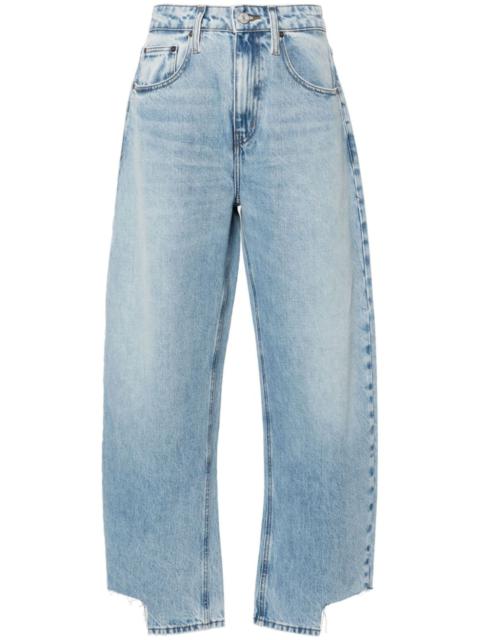 high-rise barrel jeans