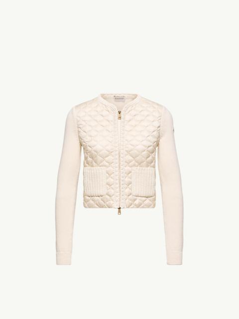 Moncler Geometric-Quilted Padded Zip-Up Cardigan