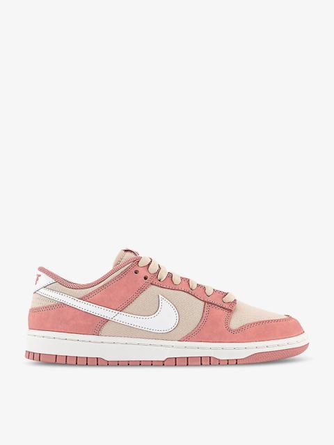 Dunk Low panelled leather and woven low-top trainers
