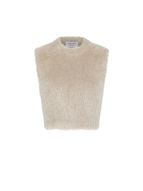 Marine Serre Puffy Knit Cropped Top