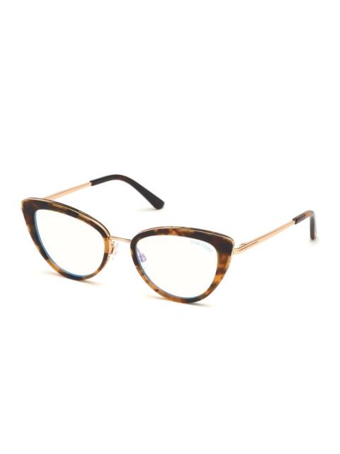 TOM FORD Blue Block Metal Cat-Eye Optical Frames