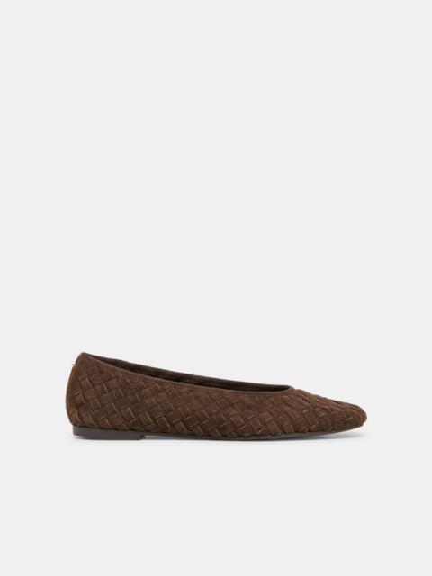 dolce vita MYCAH BALLET FLATS DK BROWN WOVEN SUEDE