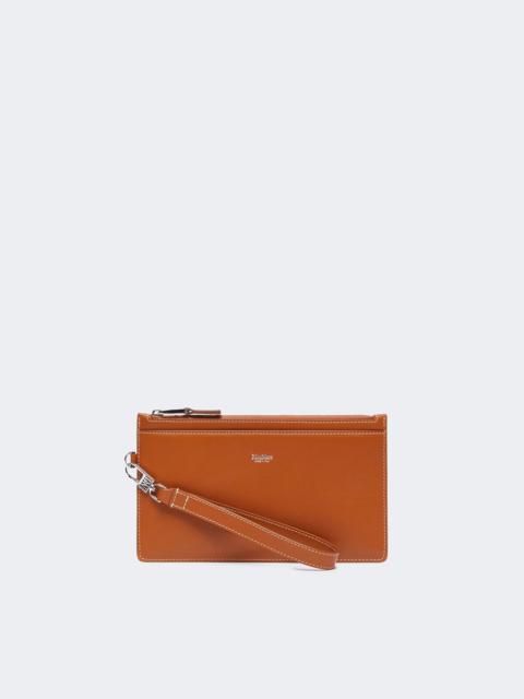 Max Mara CLASSICPOUCH Wrist-strap leather pouch - RUST