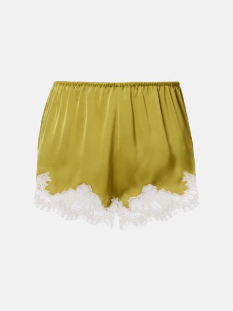 FAITHFULL Norden lace-trimmed satin shorts
