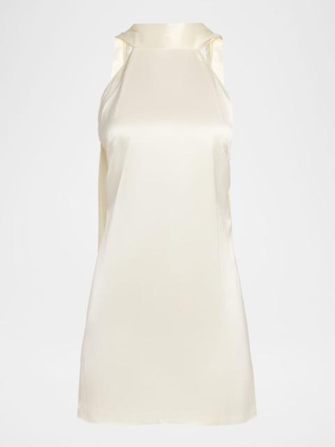 NICHOLAS Lita Draped Satin Mini Dress