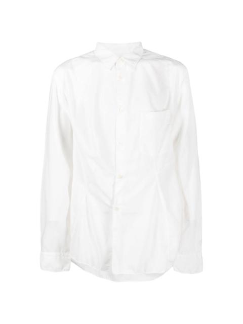 draped long-sleeve shirt