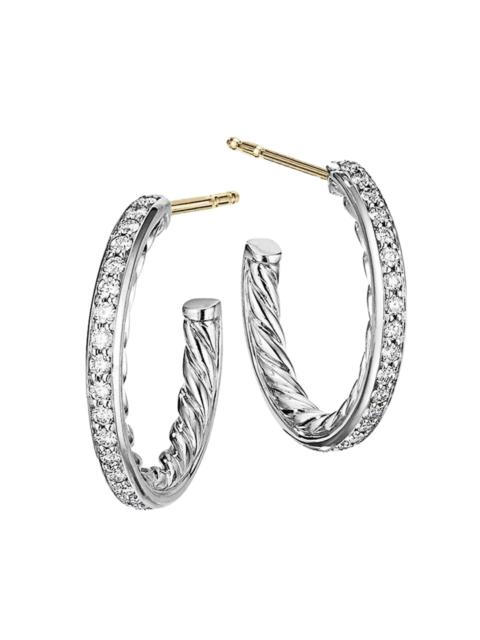DAVID YURMAN Women's Pavé Hoop Earrings in Sterling Silver - Silver