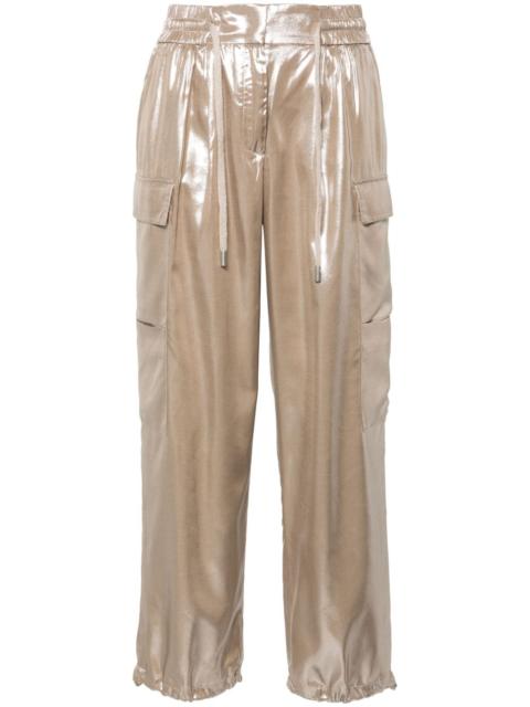 PESERICO metallic straight-leg cargo pants
