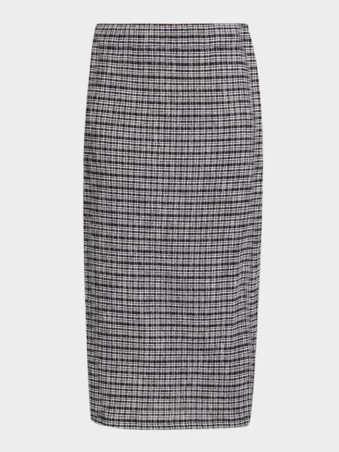 Vince Plaid Knit Midi Skirt