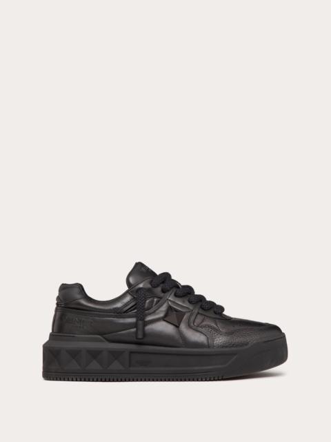 Valentino CALFSKIN LEATHER MID-TOP RUNBOOT SNEAKER | REVERSIBLE