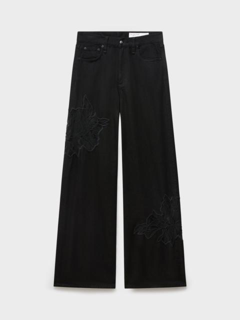 rag & bone Sofie Wide-Leg Jeans
Featherweight in Black Rinse Floral Lace