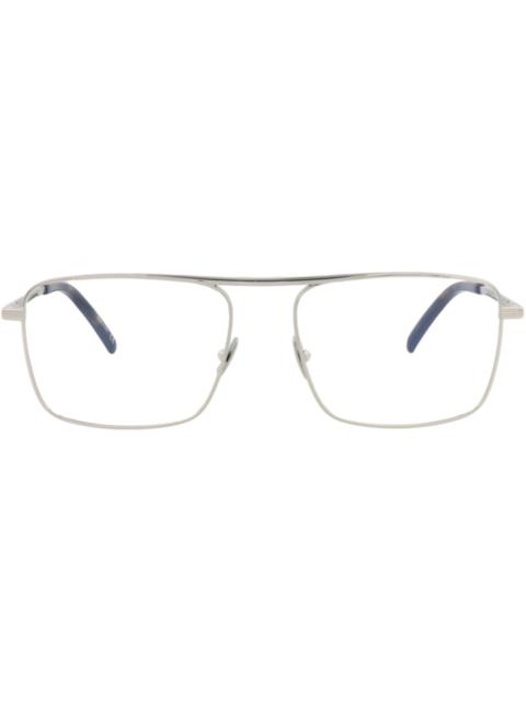 SAINT LAURENT Saint Laurent Square-Frame Metal Optical Frames Silver Silver Transparent (SL152-30001200-003)