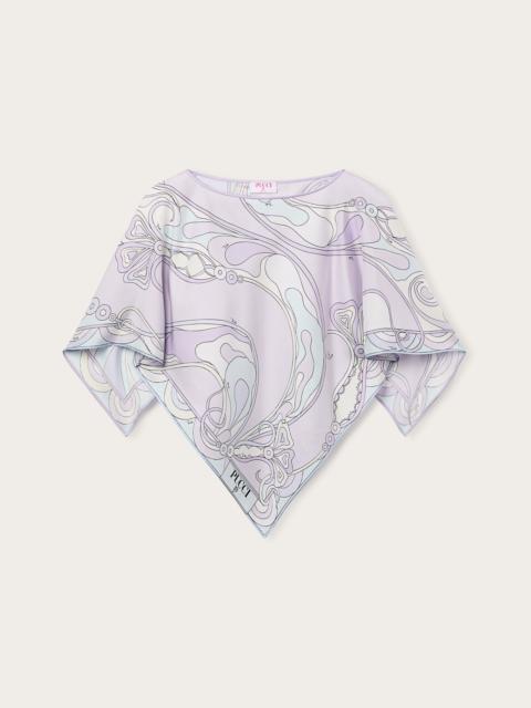 PUCCI ORCHIDEE PRINT SILK CAPE BLOUSE