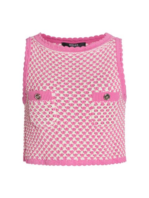 VERSACE Crocheted Compact Cotton Top pink