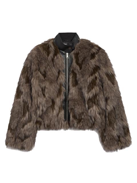 APPARIS Women's Lillet Patchwork Faux Fur Bomber Jacket - Cedar Multi