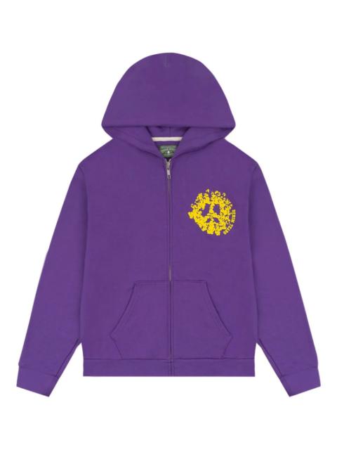 DENIM TEARS University peace-sign zip-up hoodie