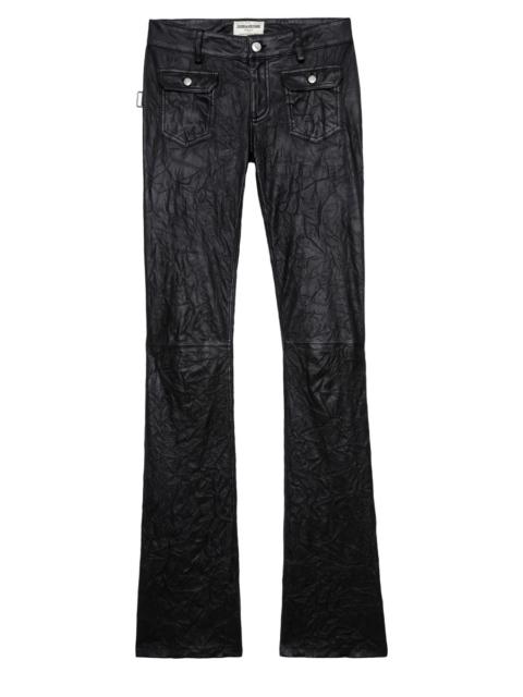 Hippie Creased Leather Trousers