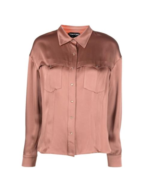 Western-style satin shirt