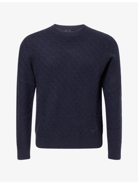 EMPORIO ARMANI Criss-Cross Crew-Neck Cashmere And Wool Blend Jumper
