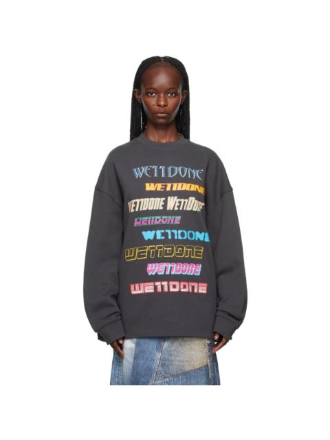 We11done Gray Printed Sweatshirt