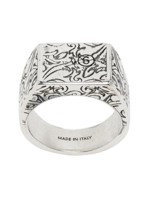 MM6 Maison Margiela Eroded Floral Motif Ring